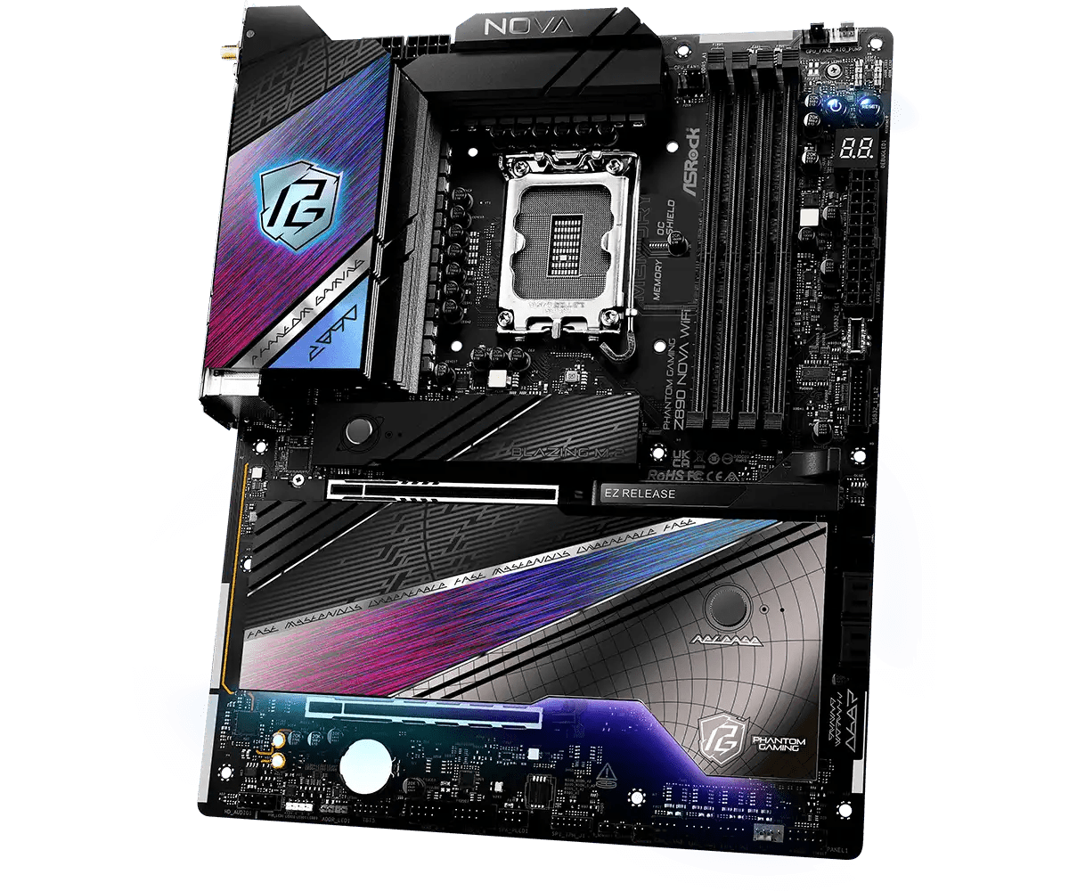 ASRock PHANTOM GAMING Z890 Nova WiFi LGA1851 Socket Gaming Motherboard - Vektra Computers LLC ASRock PHANTOM GAMING Z890 Nova WiFi LGA1851 Socket Gaming Motherboard - Vektra Computers LLC